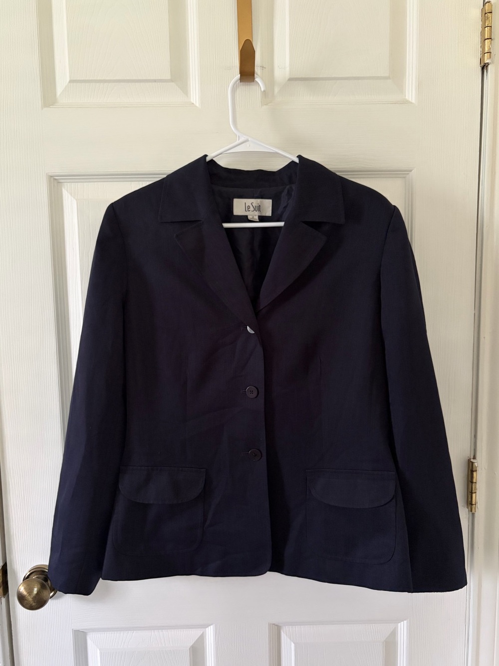 Le Suit Navy Single-Breasted Blazer Jacket